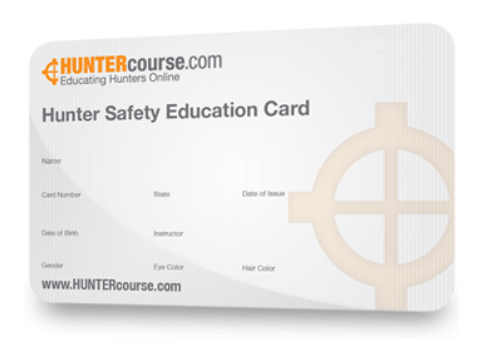 Hunter Safety Education Card